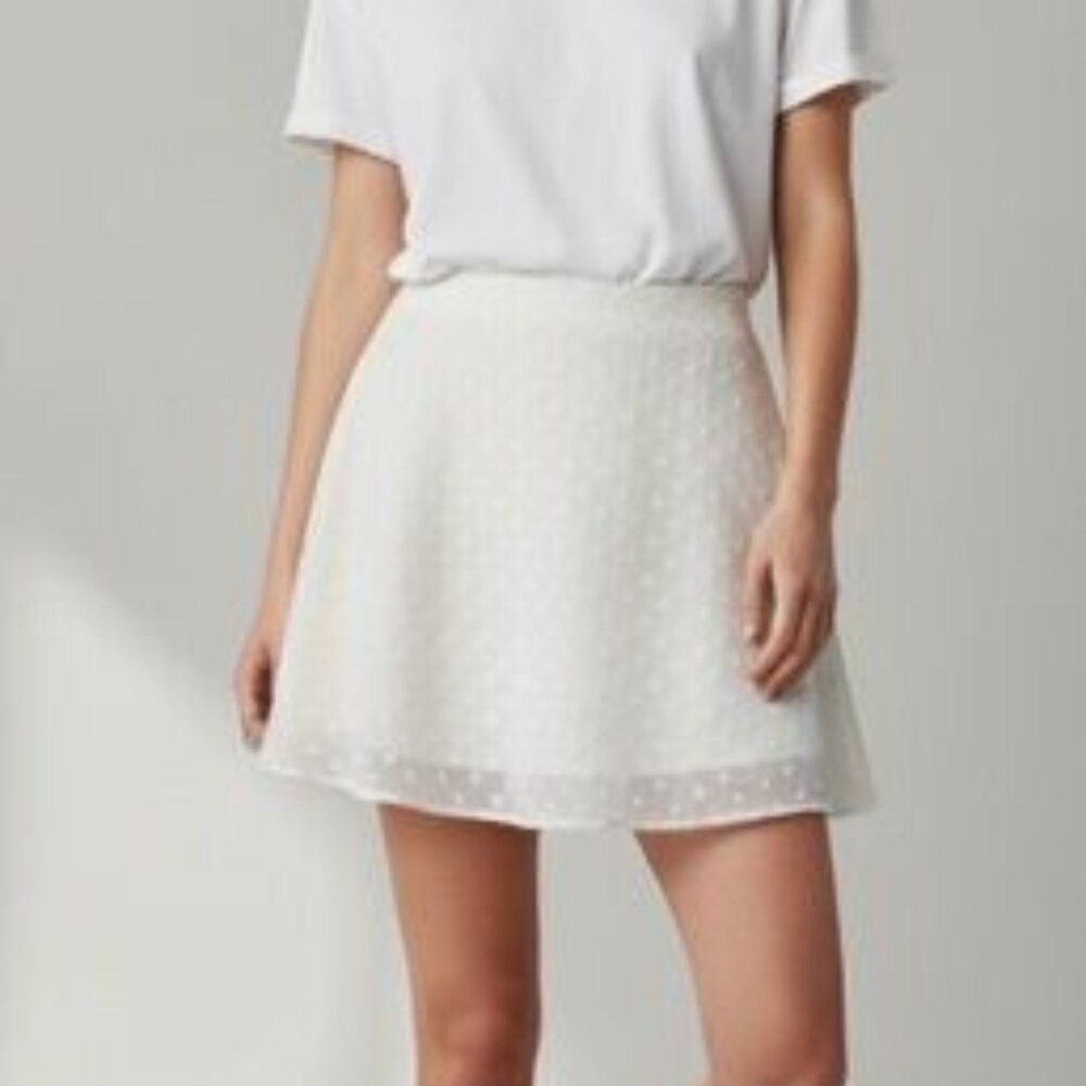 Aritzia Sunday Best "Kim" Skater Skirt With Heart Embroidery Size 4
